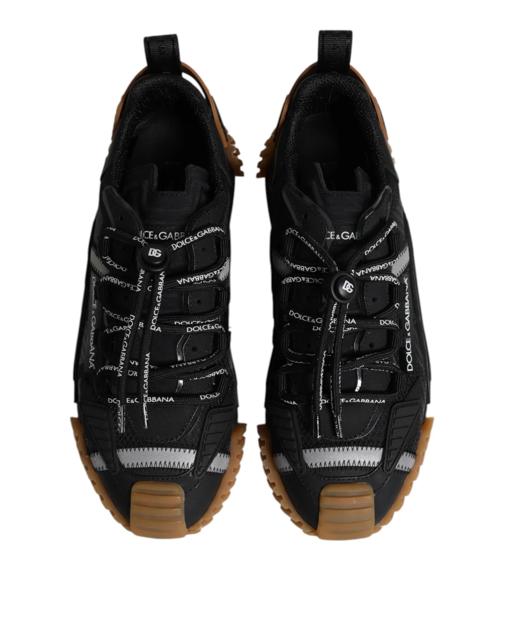 Dolce & Gabbana Black Logo Lace Up Low Top NS1 Sneakers Shoes - Zachava