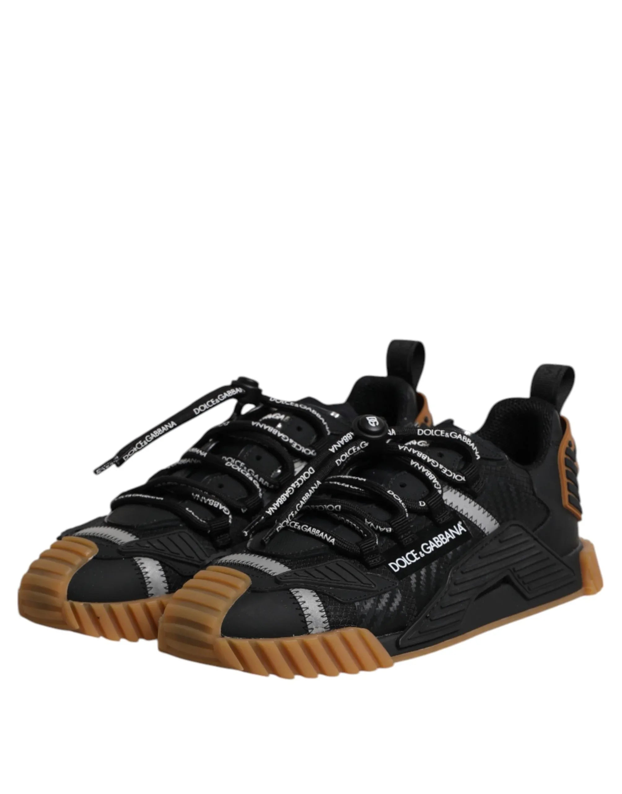 Dolce & Gabbana Black Logo Lace Up Low Top NS1 Sneakers Shoes - Zachava