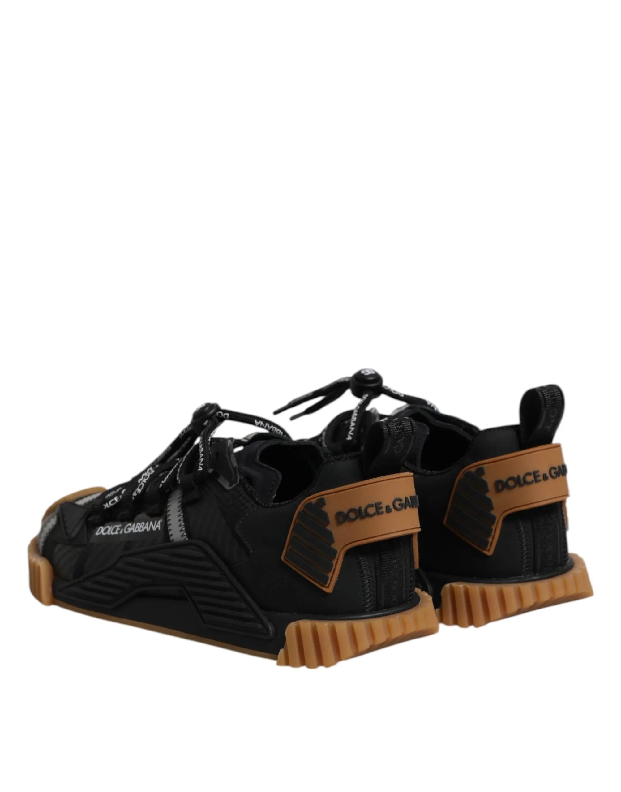 Dolce & Gabbana Black Logo Lace Up Low Top NS1 Sneakers Shoes - Zachava