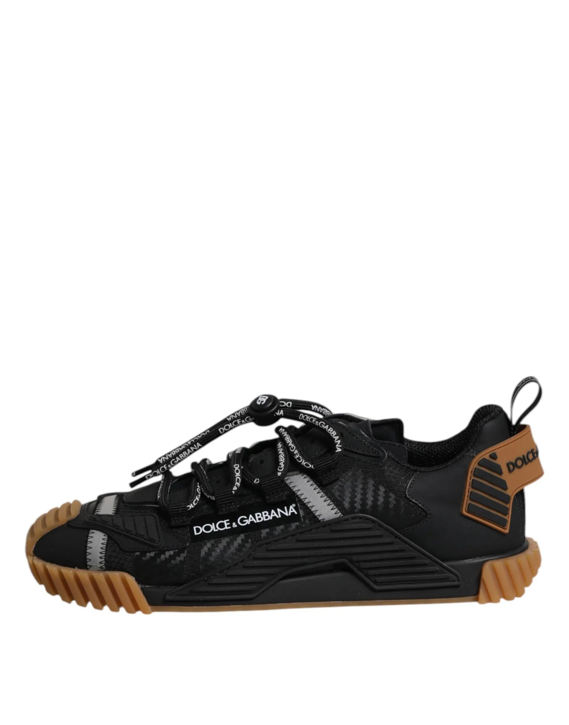 Dolce & Gabbana Black Logo Lace Up Low Top NS1 Sneakers Shoes - Zachava