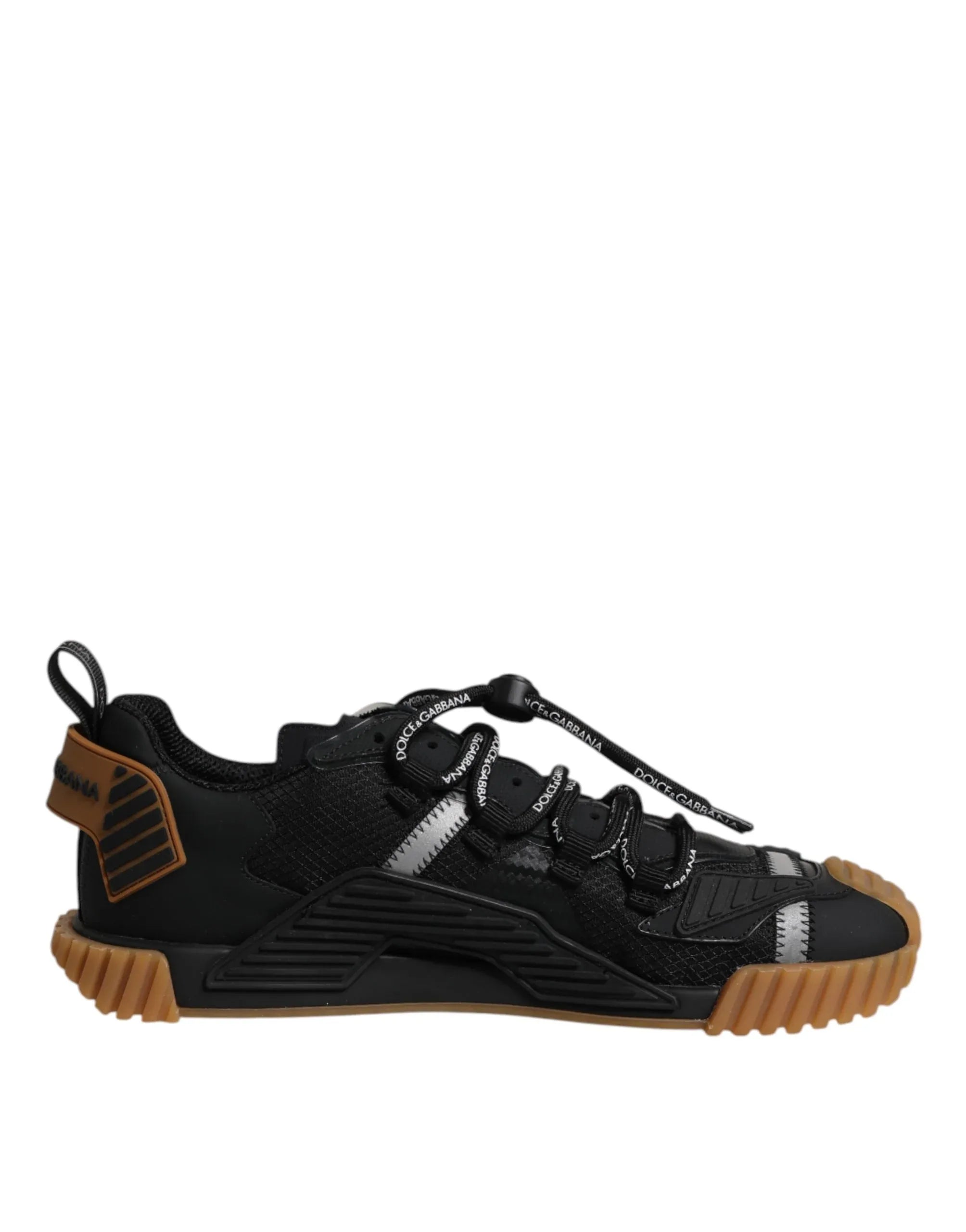 Dolce & Gabbana Black Logo Lace Up Low Top NS1 Sneakers Shoes - Zachava