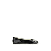 Tory Burch Black Calf Leather Bos Taurus Ballet Flats - Zachava