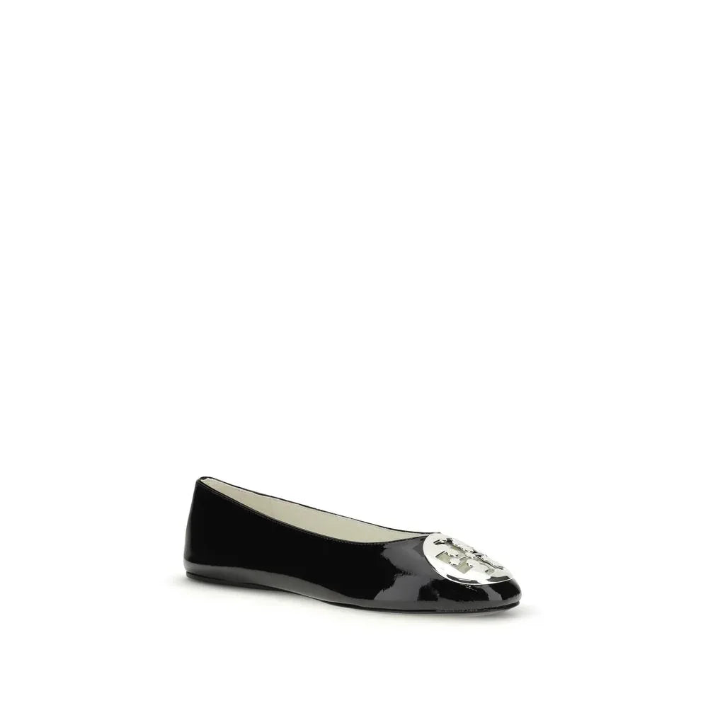 Tory Burch Black Calf Leather Bos Taurus Ballet Flats - Zachava