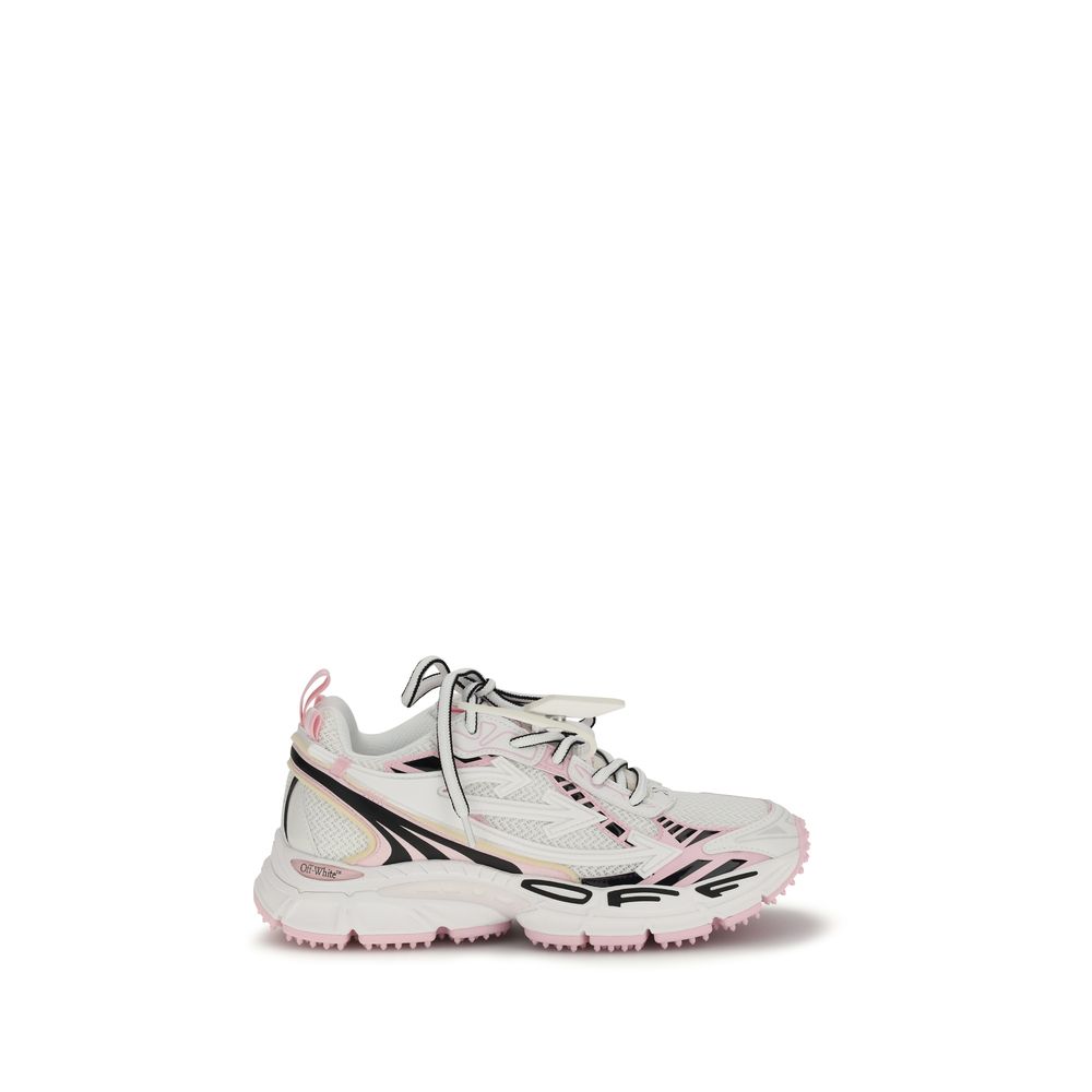 Off-White Multicolor Polyester Athletic Sneakers