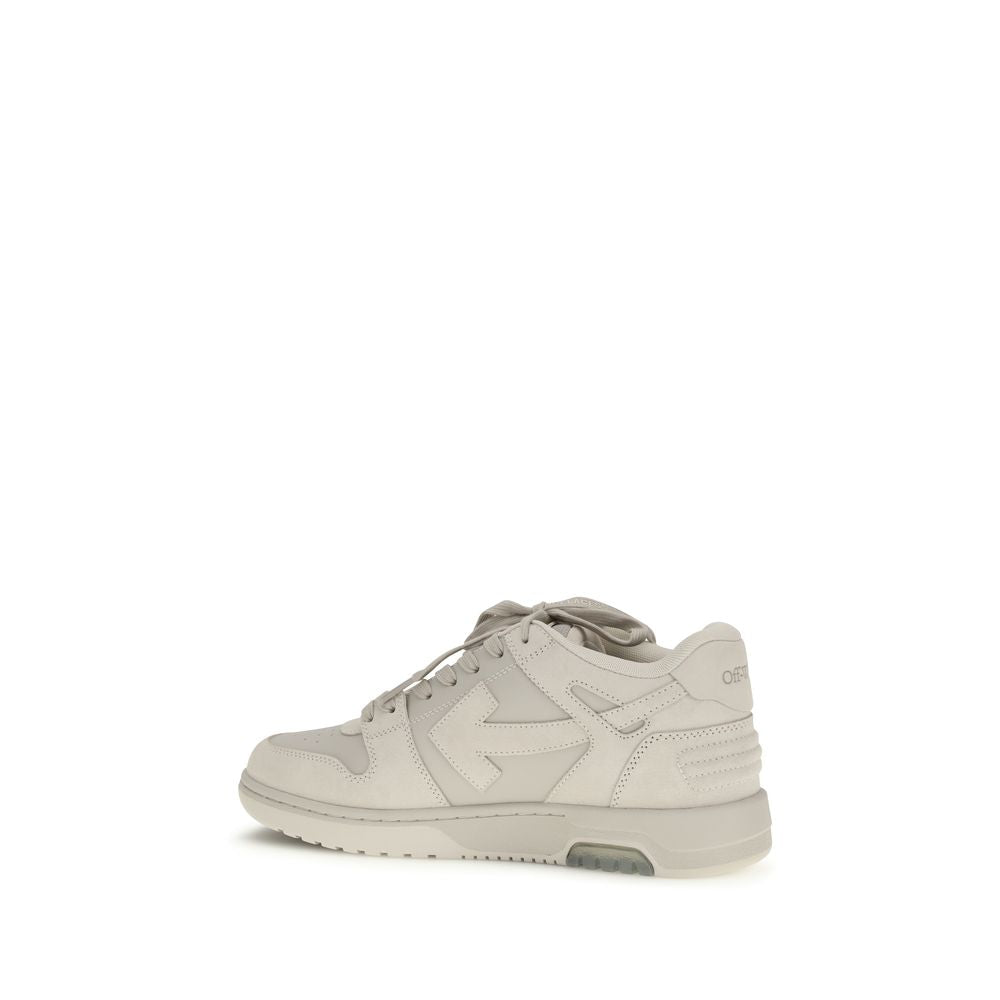 Off-White Beige Calf Leather Bos Taurus Low Top Sneakers