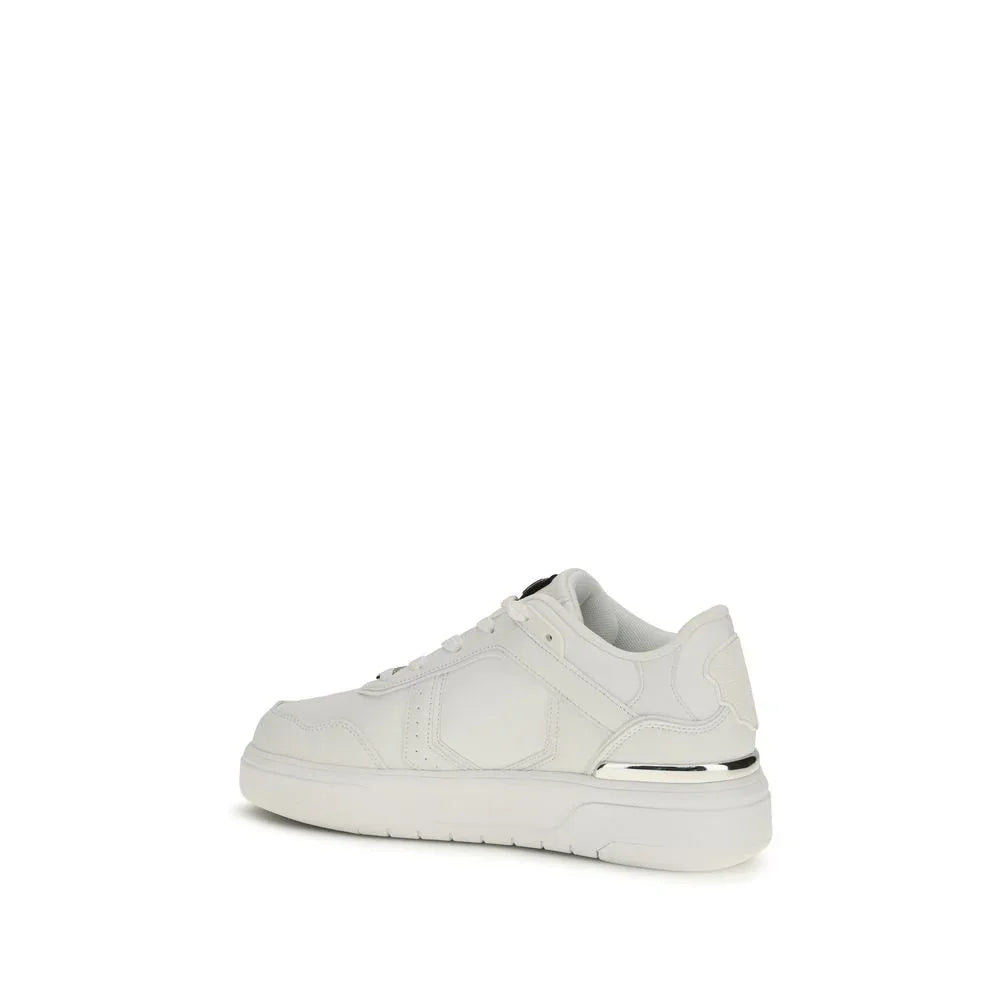 Philipp Plein White Calf Leather Bos Taurus Athletic Sneakers - Zachava