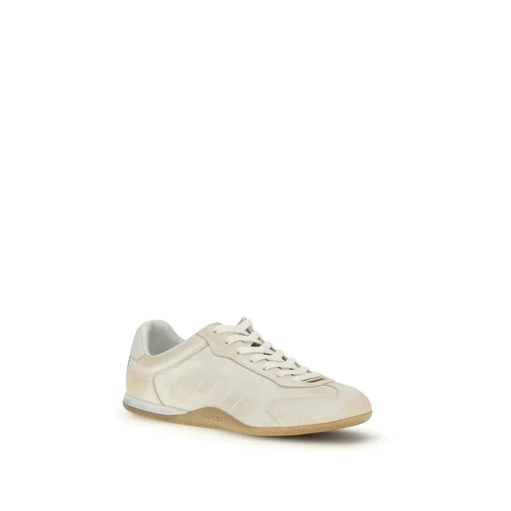 Gucci White Calf Leather Bos Taurus Low Top Sneakers - Zachava