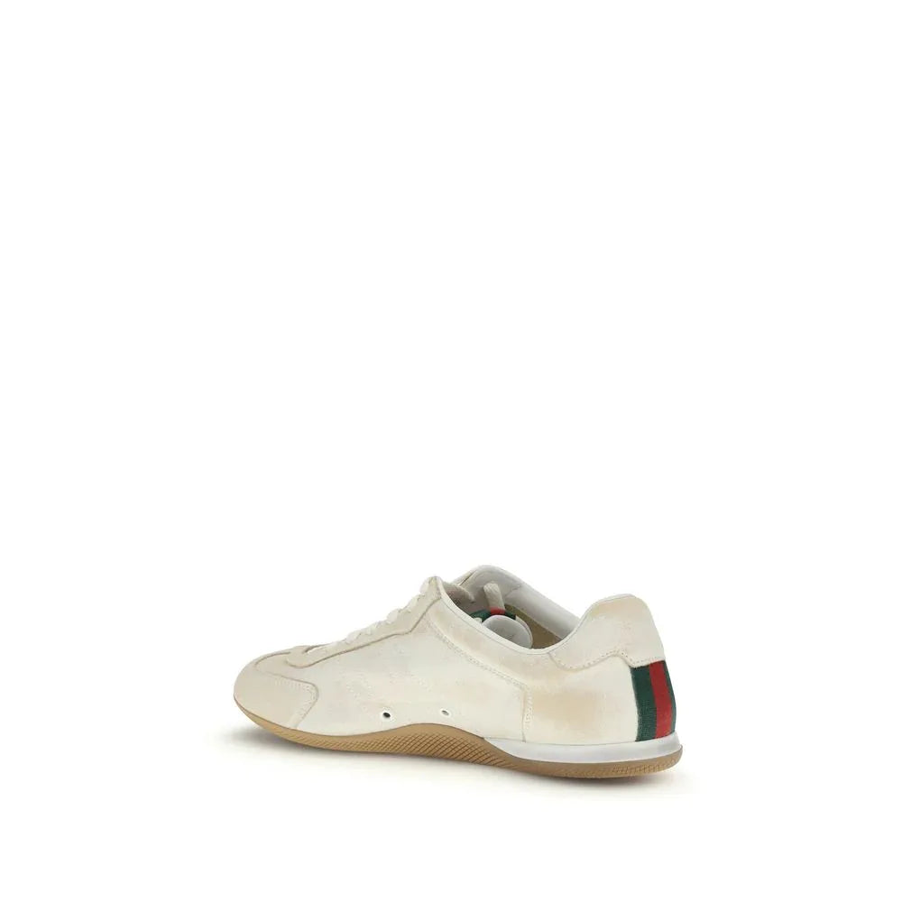Gucci White Calf Leather Bos Taurus Low Top Sneakers - Zachava