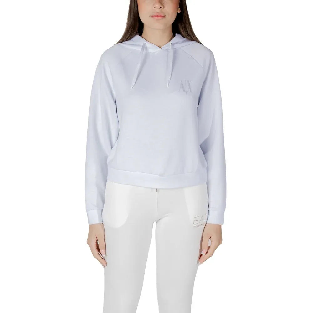 Armani Exchange White Viscose Hoodie - Zachava
