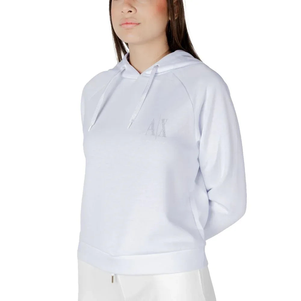 Armani Exchange White Viscose Hoodie - Zachava