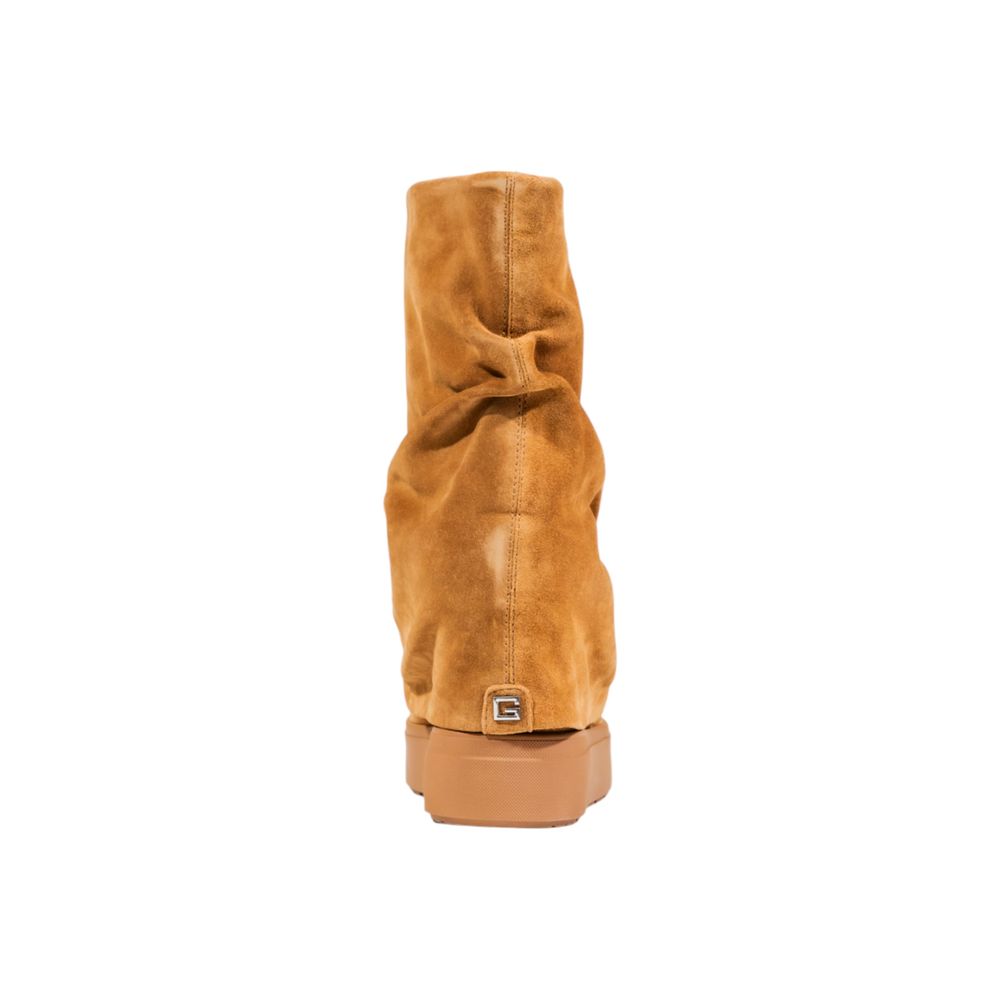 Guess Beige Suede Leather Ankle Boots