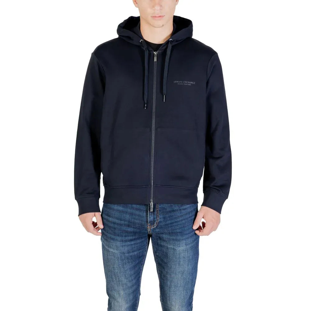Armani Exchange Blue Cotton Hoodie - Zachava