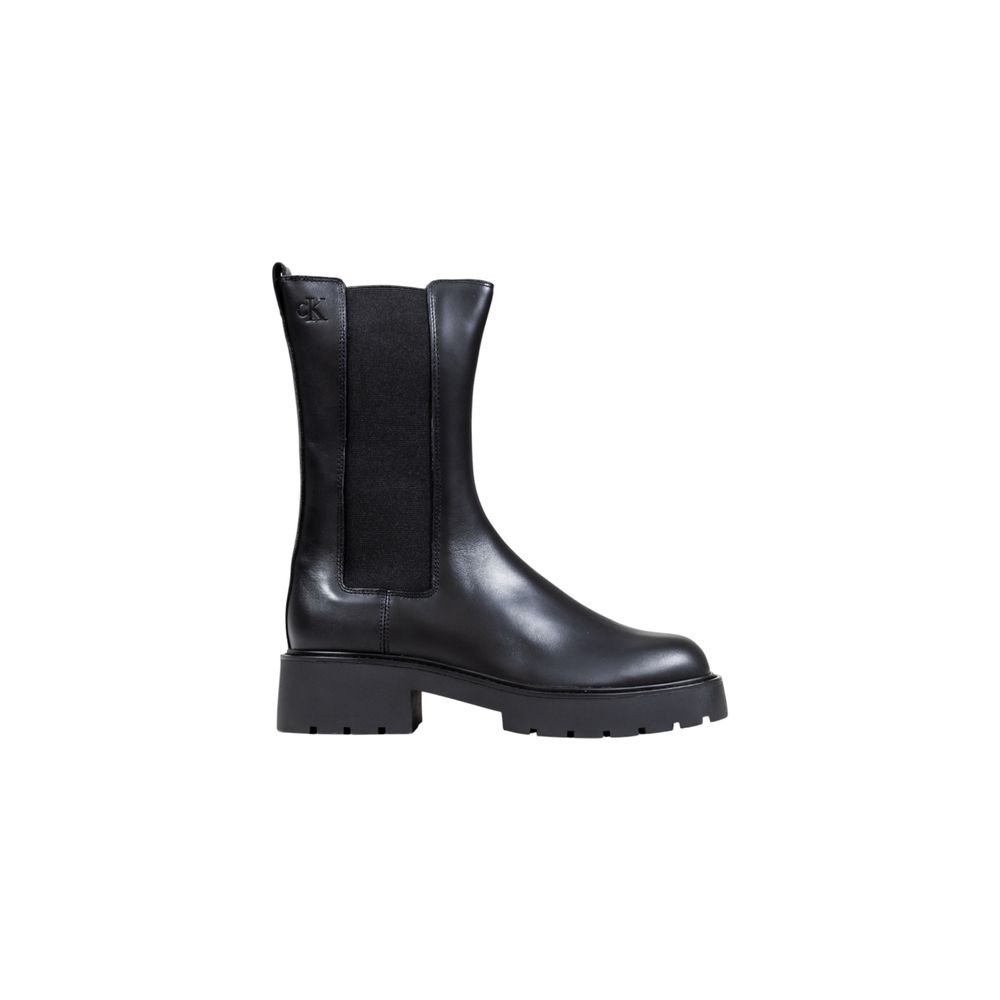 Calvin Klein Jeans Black Leather Ankle Boots