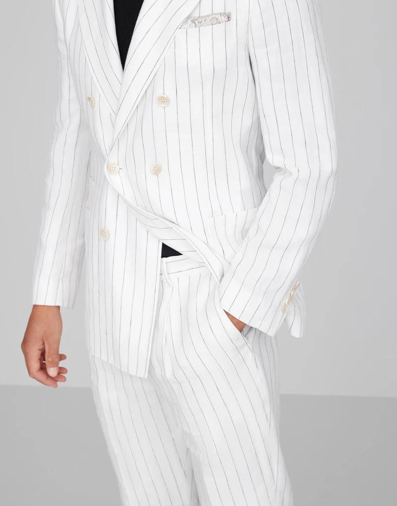 Brunello Cucinelli White Linen Two-Piece Suit