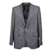 Brunello Cucinelli Blue Leather Blazer