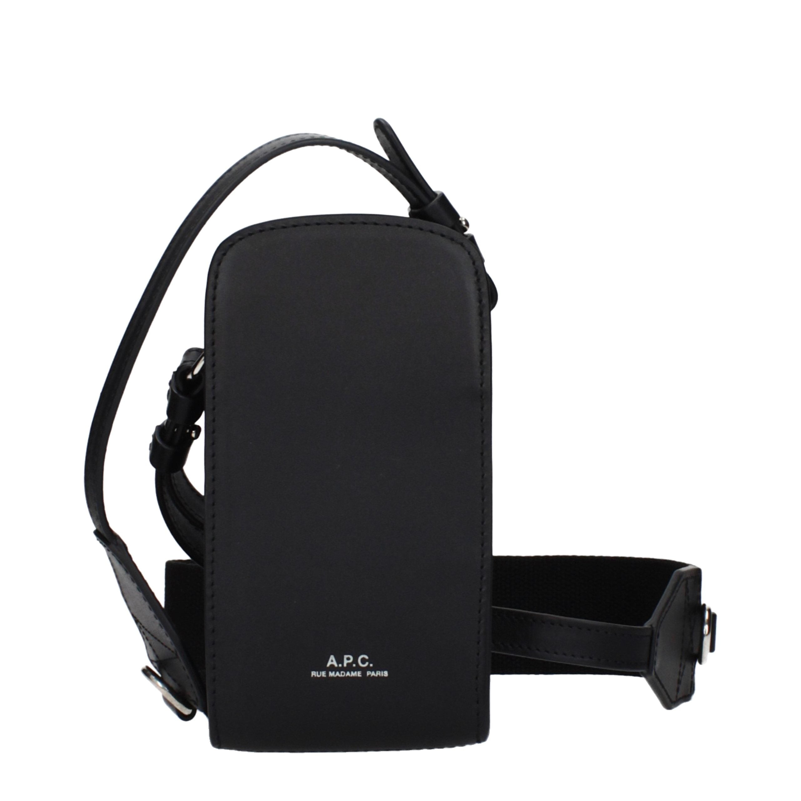 A.P.C. Black Leather Crossbody Bag - Zachava