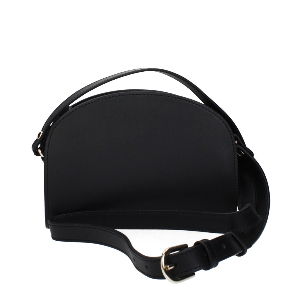 A.P.C. Black Leather Crossbody Bag