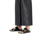 Birkenstock Black Synthetic Flat Sandals