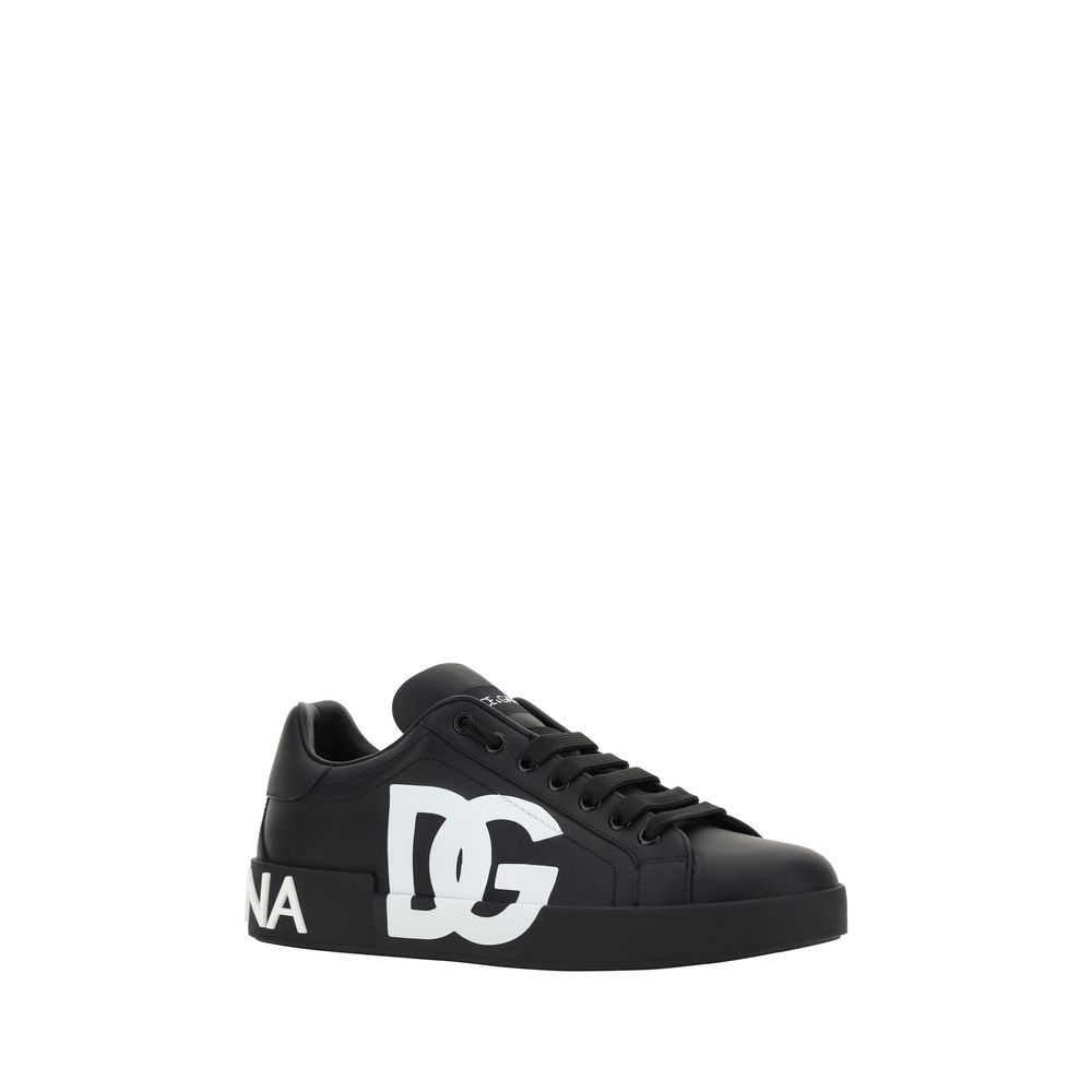Dolce & Gabbana Black Calf Leather Bos Taurus Low Top Sneakers Secondary image