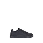 Dolce & Gabbana Black Calf Leather Bos Taurus Low Top Sneakers