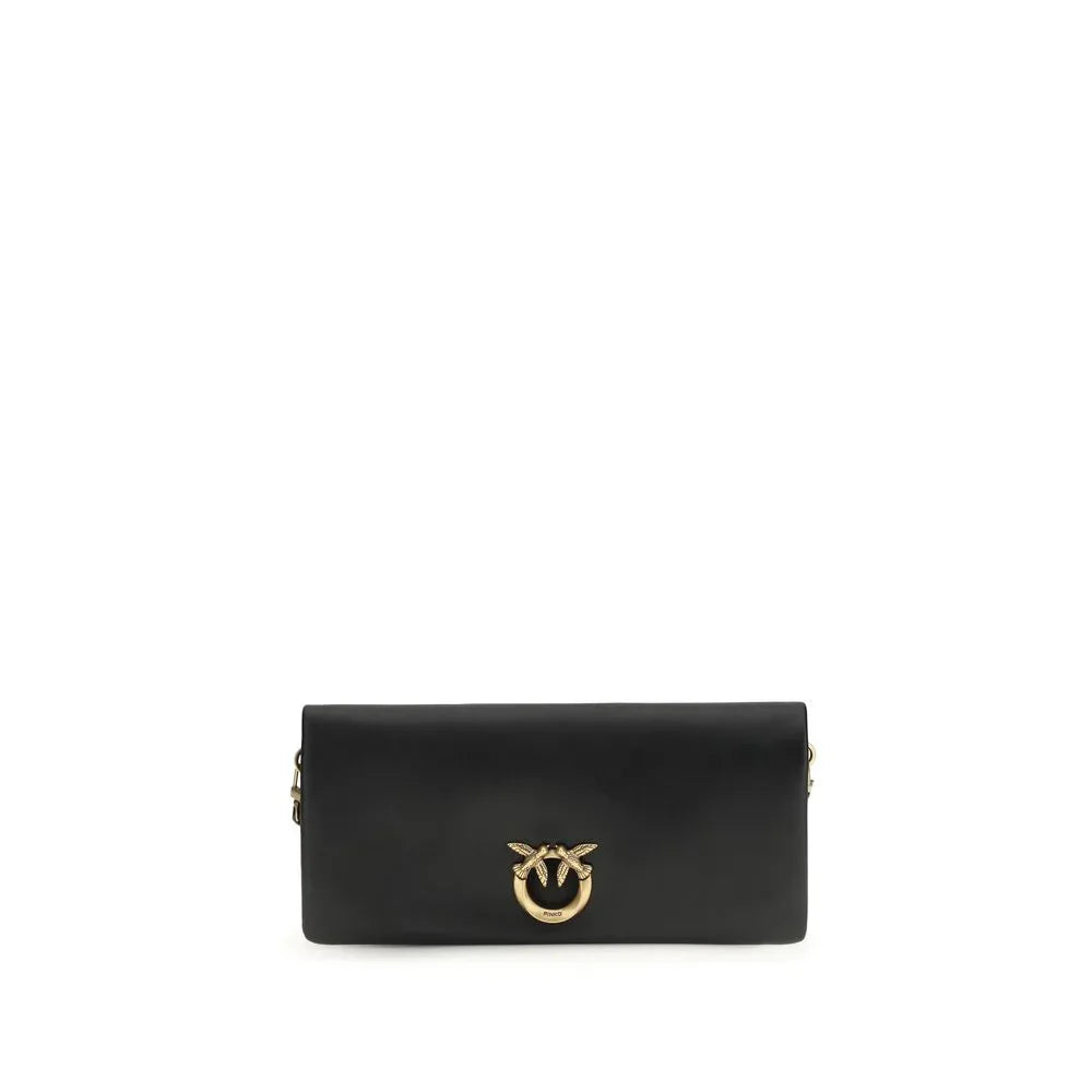 PINKO Black Calf Leather Bos Taurus Clutch Bag - Zachava