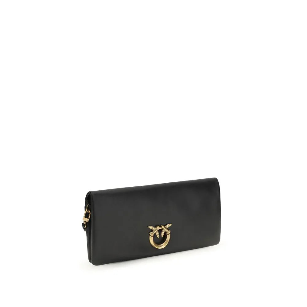PINKO Black Calf Leather Bos Taurus Clutch Bag - Zachava