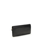 PINKO Black Calf Leather Bos Taurus Clutch Bag