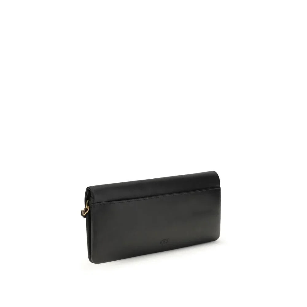 PINKO Black Calf Leather Bos Taurus Clutch Bag - Zachava