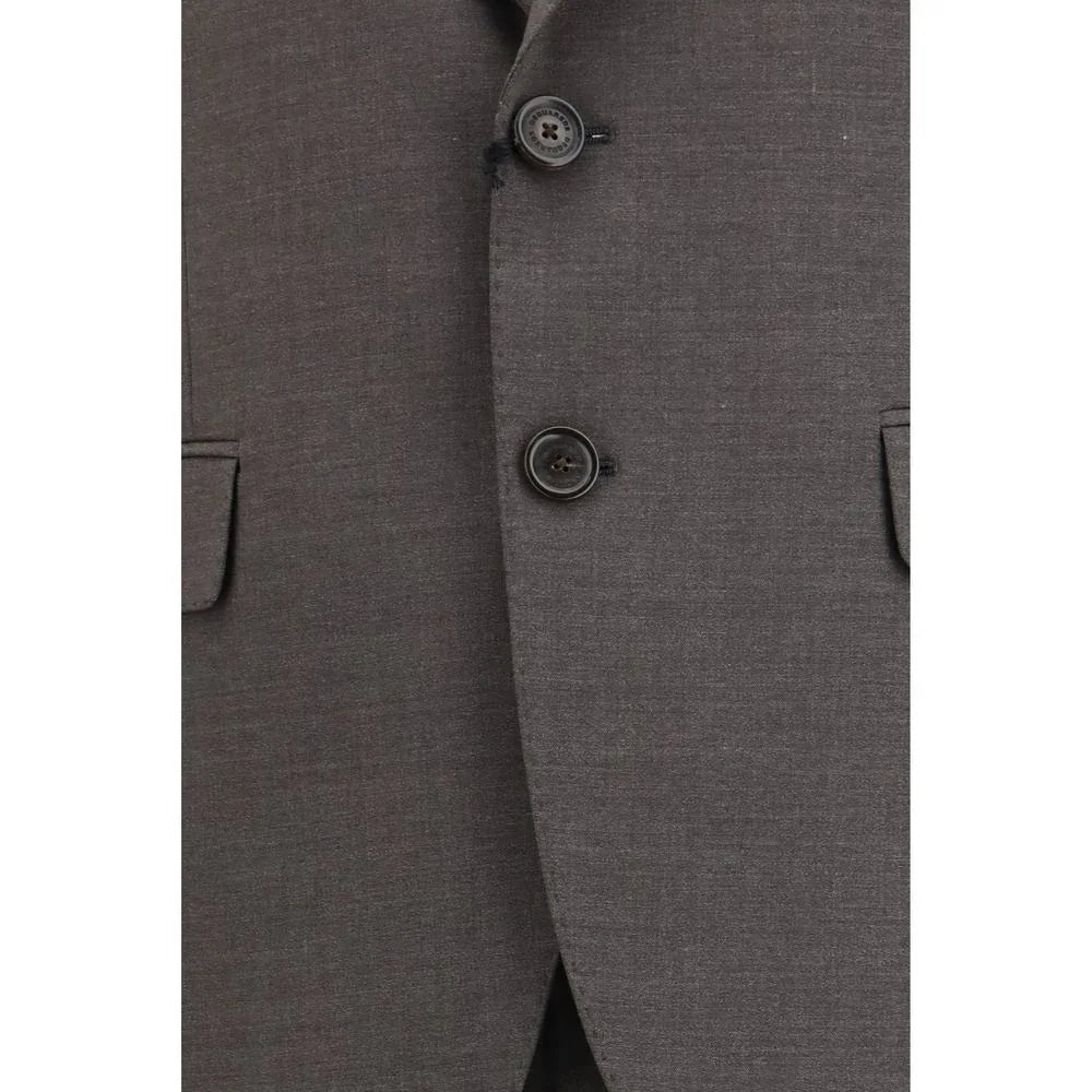 Dsquared² Gray Fleece Wool Two-Piece Suit - Zachava