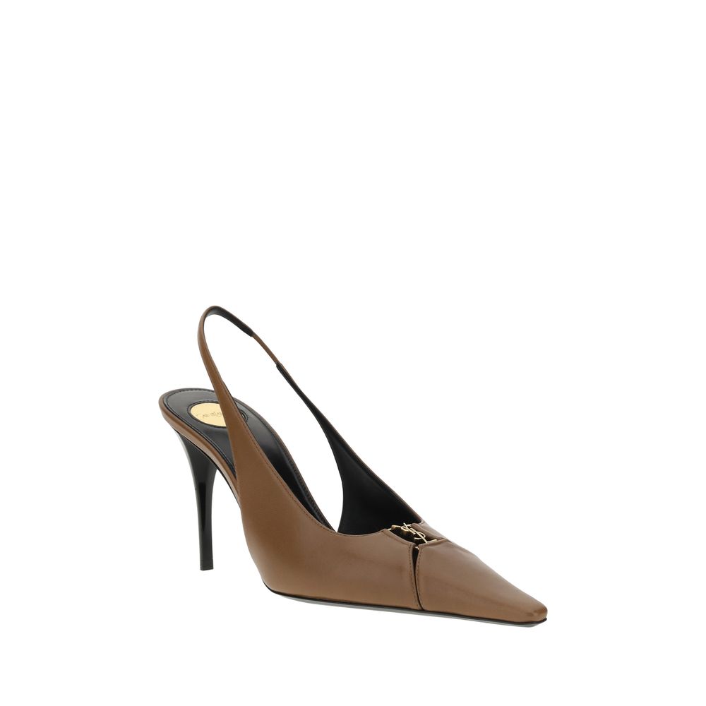 Saint Laurent Brown Lamb Ovis Aries Aries Pumps