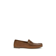 Versace Brown Calf Leather Bos Taurus Slip-On Loafers - Zachava