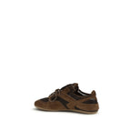 Miu Miu Brown Calf Leather Bos Taurus Athletic Sneakers