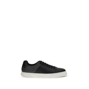 Ferragamo Black Calf Leather Bos Taurus Low Top Sneakers - Zachava