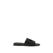 Dolce & Gabbana Black Calf Leather Bos Taurus Sandals for Men
