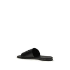 Dolce & Gabbana Black Calf Leather Bos Taurus Sandals
