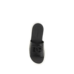 Dolce & Gabbana Black Calf Leather Bos Taurus Sandals