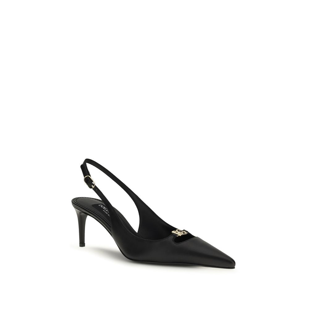 Dolce & Gabbana Black Calf Leather Bos Taurus High Heel Pumps