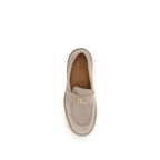 Dolce & Gabbana Beige Calf Leather Bos Taurus Slip-On Loafers