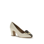 Ferragamo Beige Calf Leather Bos Taurus High Heel Pumps