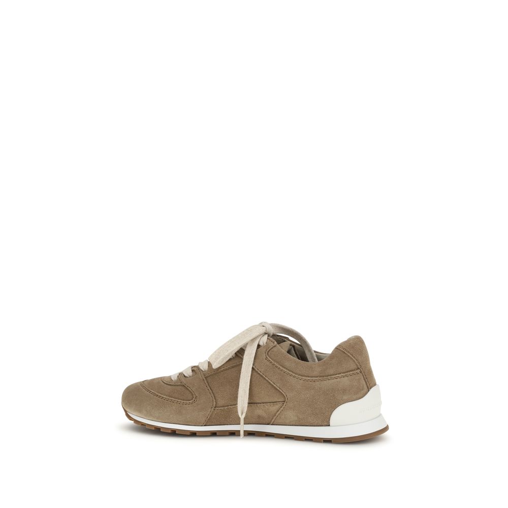 Brunello Cucinelli Beige Calf Leather Bos Taurus Low Top Sneakers - Zachava
