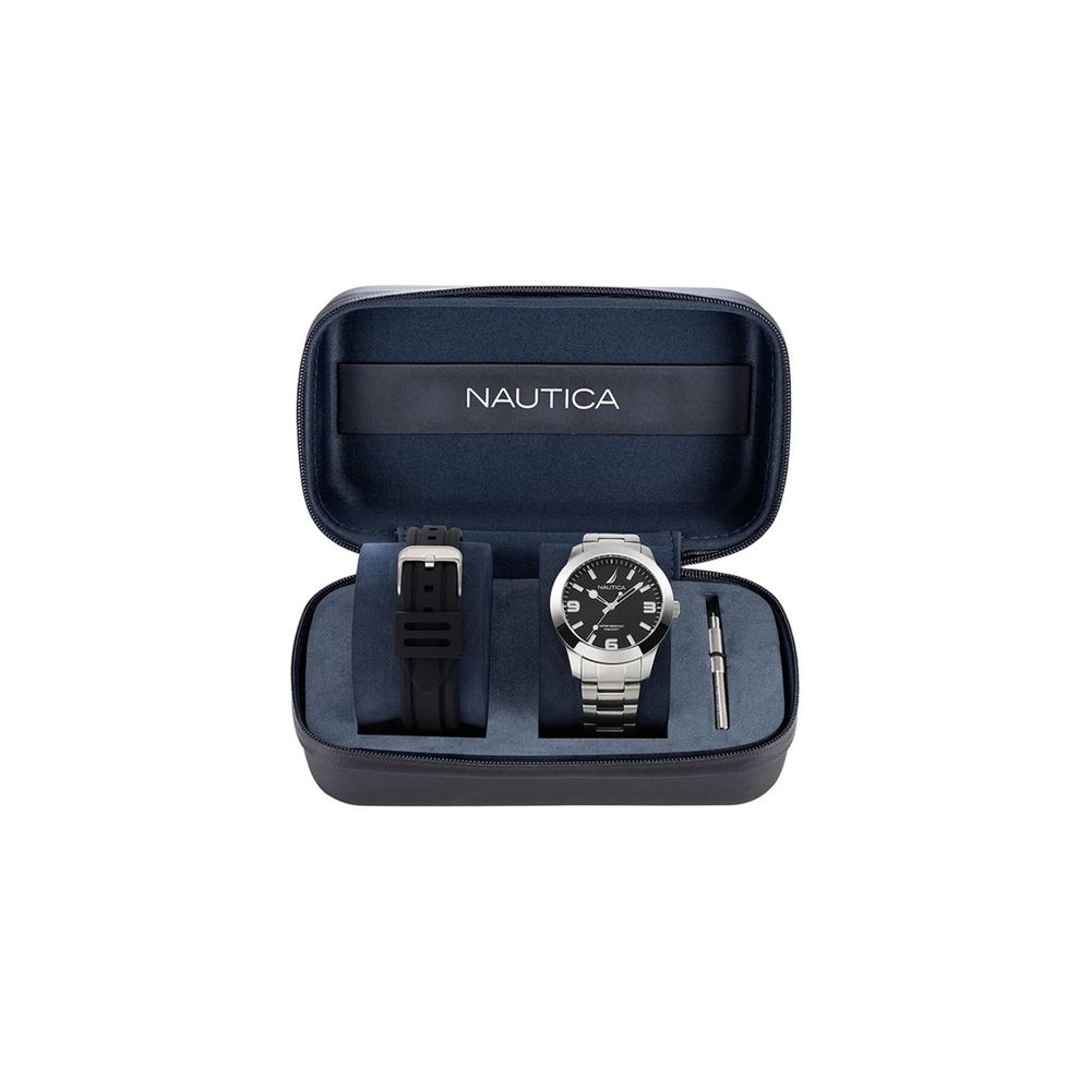 NAUTICA Gray Stainless Steel Dress Watch NAUTICA