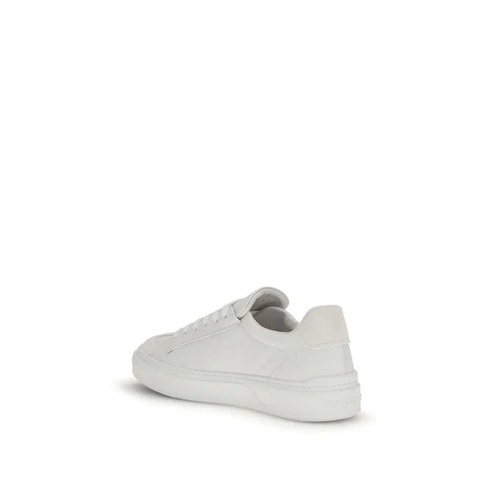 Ferragamo White Calf Leather Bos Taurus Sneakers - Zachava