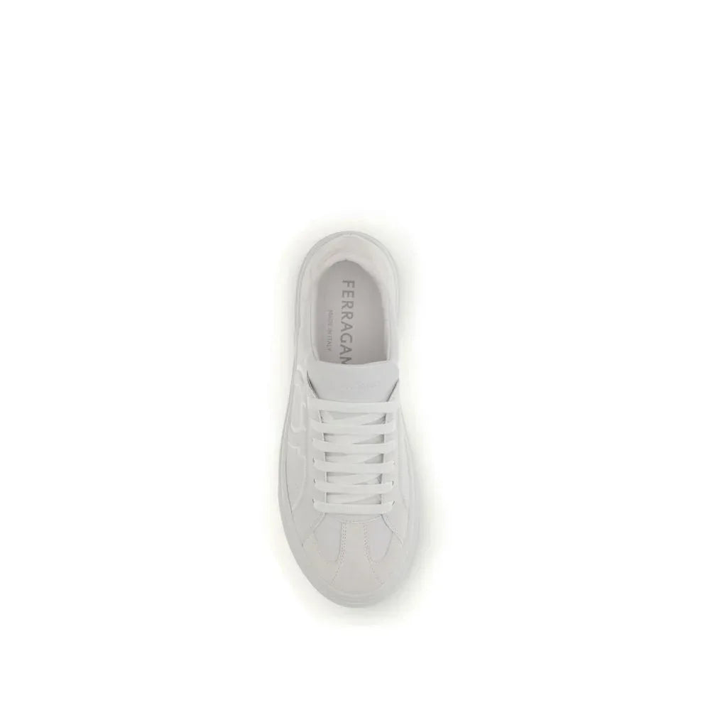 Ferragamo White Calf Leather Bos Taurus Sneakers - Zachava