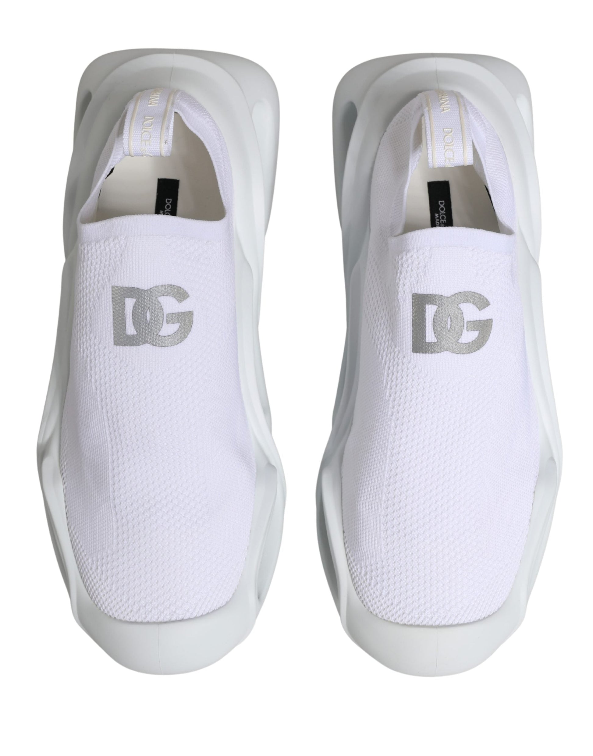 Dolce & Gabbana White Slip On Wave Low Top Sneakers Shoes Dolce & Gabbana