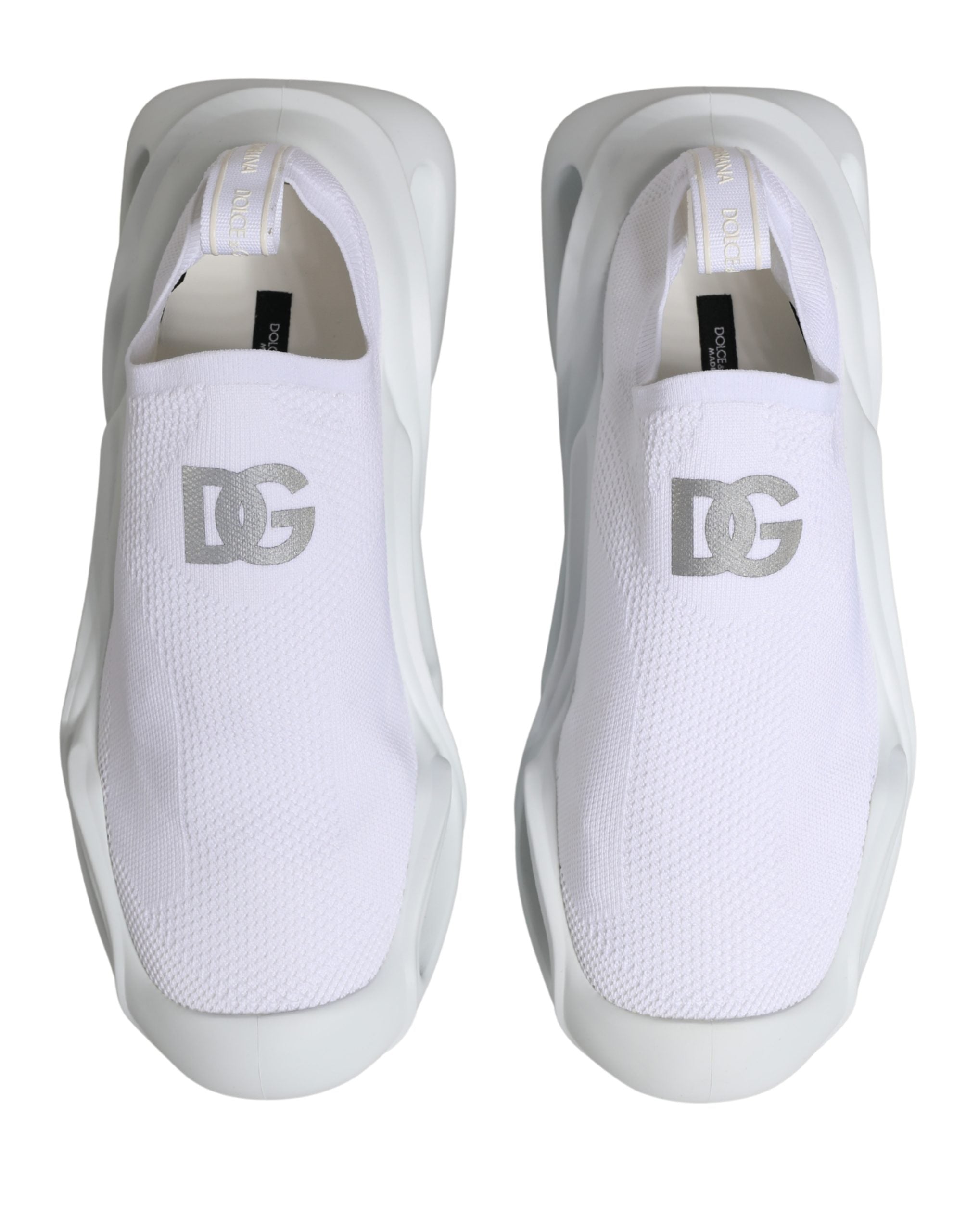 Dolce & Gabbana White Slip On Wave Low Top Sneakers Shoes Dolce & Gabbana