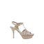 Saint Laurent Beige Calf Leather Bos Taurus Stiletto Heel Sandals