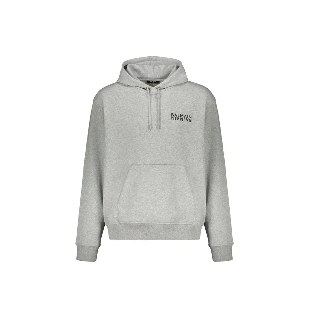 Balmain Gray Cotton Hoodie - Zachava
