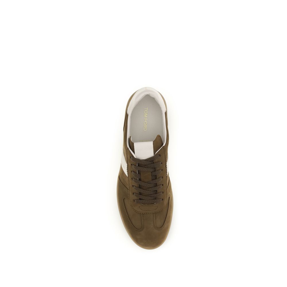 Tom Ford Brown Calf Leather Bos Taurus Low Top Sneakers - Zachava