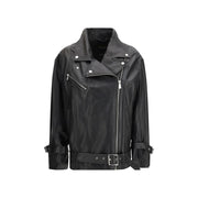 PINKO Black Lambskin Leather Jacket