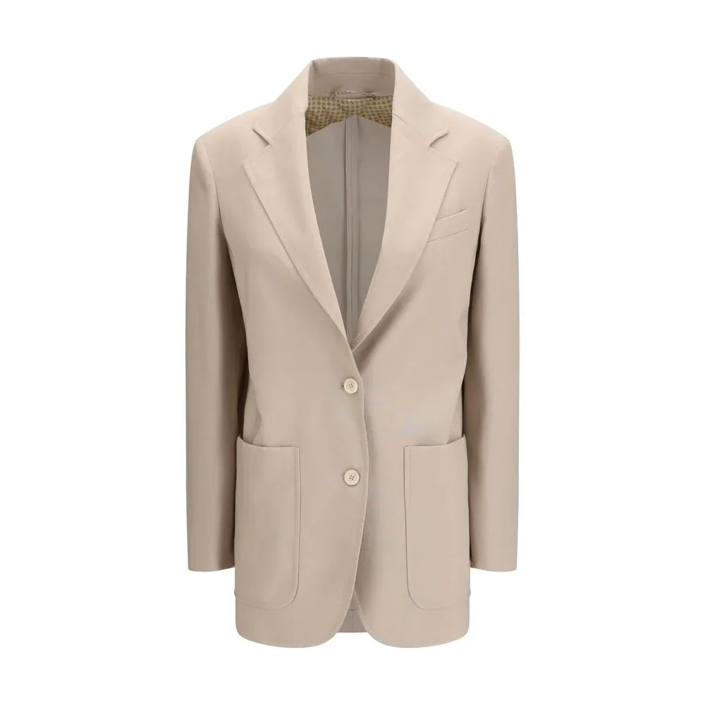 Max Mara Beige Fleece Wool Blazer - Zachava